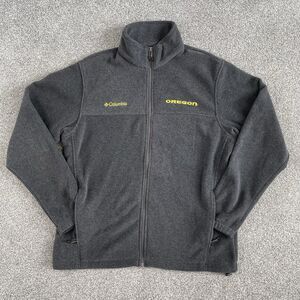 Columbia Flanker II Oregon Ducks Mens Fleece Jacket Full Zip Gray Size Large